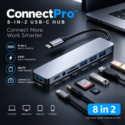 ConnectPro™ 8-in-2 USB-C Hub