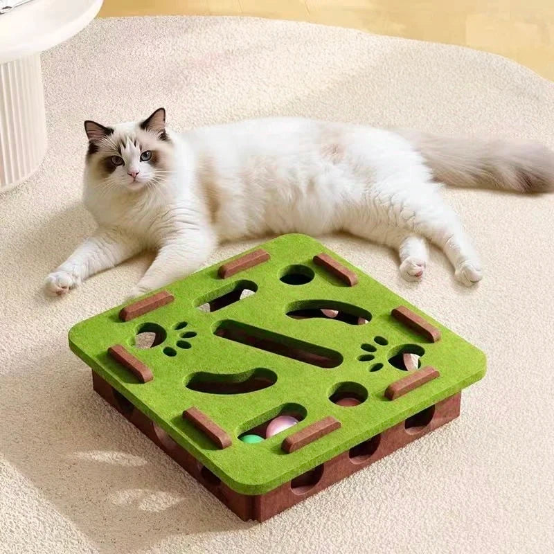 PurrPuzzle™ Felt Cat Maze Toy
