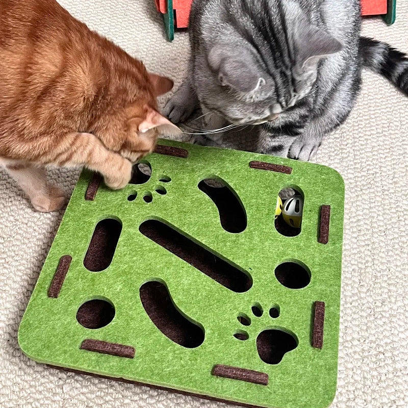 PurrPuzzle™ Felt Cat Maze Toy